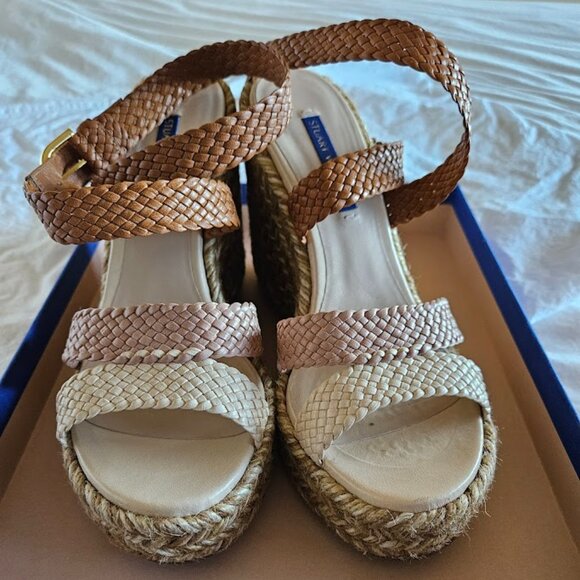 Stuart Weitzman Elsie Espadrille Wedge Sandal Size  7 M US - Picture 1 of 8